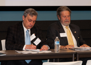 from left: Zbigniew Kubacki, Director of the Nuclear Energy Department at Ministry of Economy of Poland; Tad Taube, Chairman of Taube Philanthropies and President of the Koret Foundation